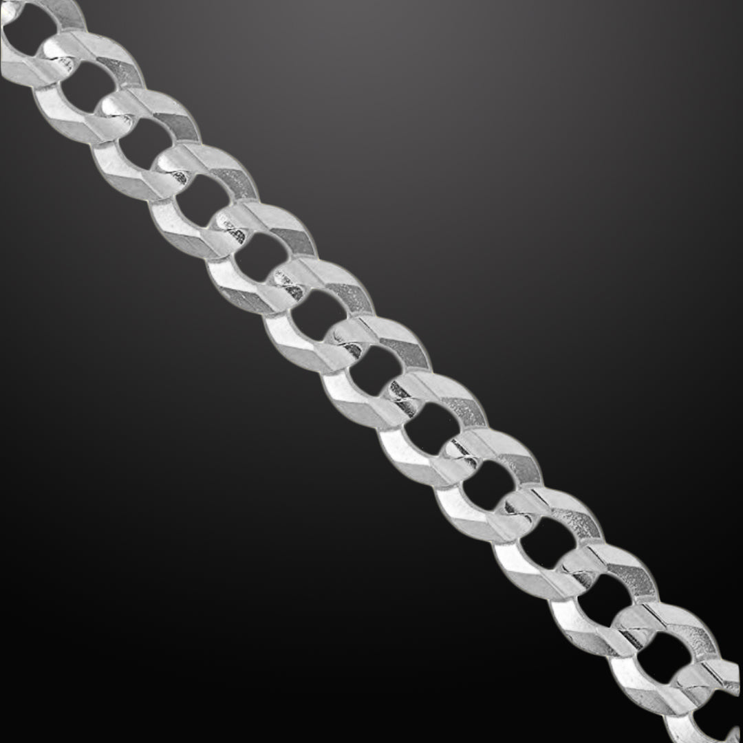 Crescent Link Chain Bracelet Silver - 8mm