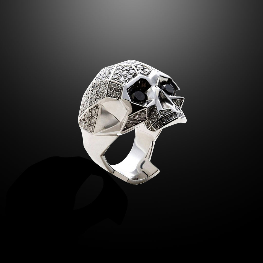 Empire Skull Ring with White Pavé CZ Diamonds