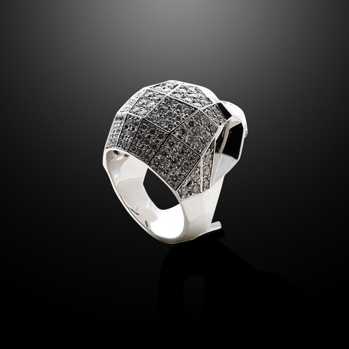 Empire Skull Ring with White Pavé CZ Diamonds
