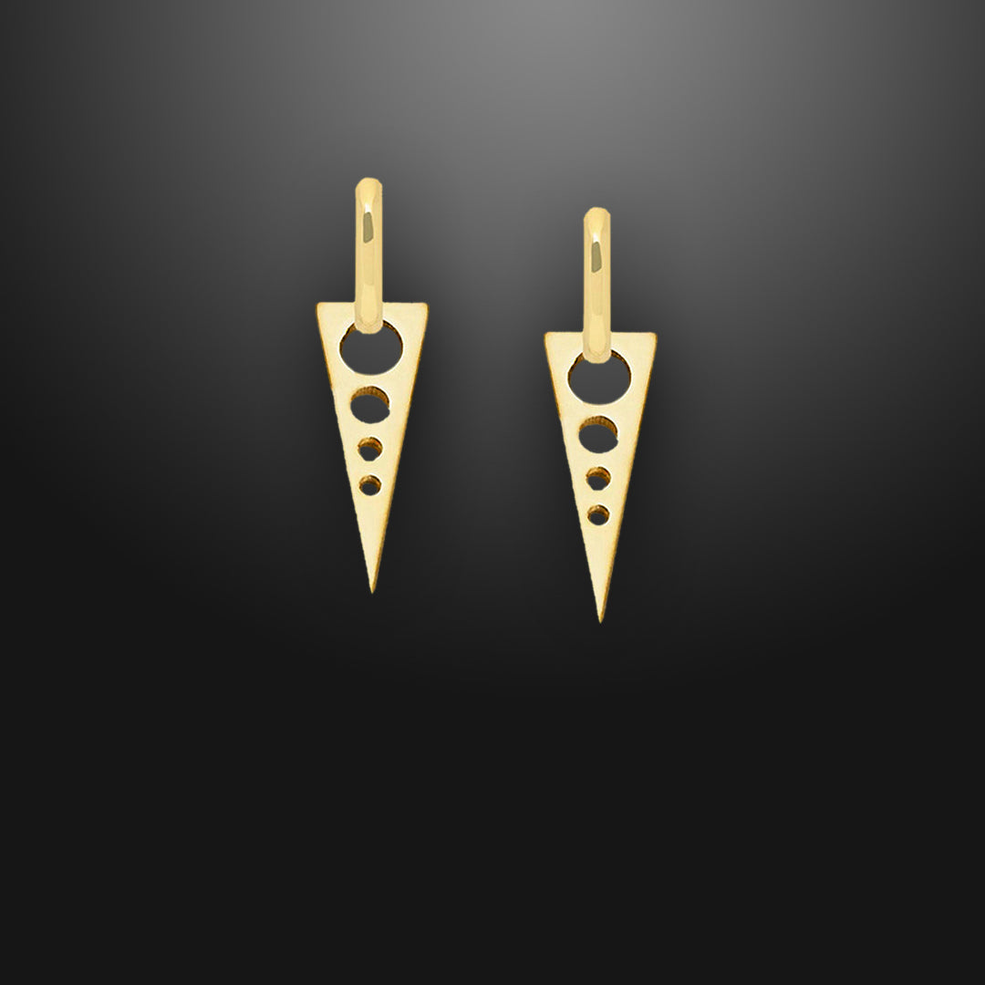 Volt Hoop Dangle Earrings Gold - Pair