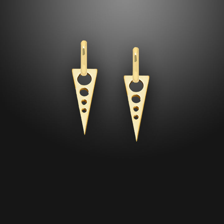 Volt Hoop Dangle Earrings Gold - Pair
