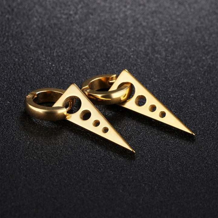 Volt Hoop Dangle Earrings Gold - Pair