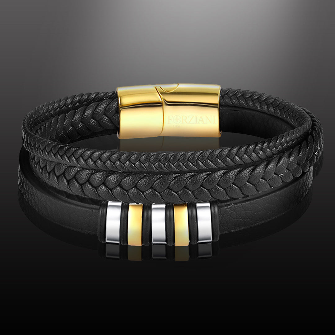 Voyager Multilayered Nappa Leather Bracelet Gold