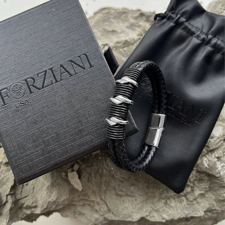 Black Braided Nappa Leather Bracelet