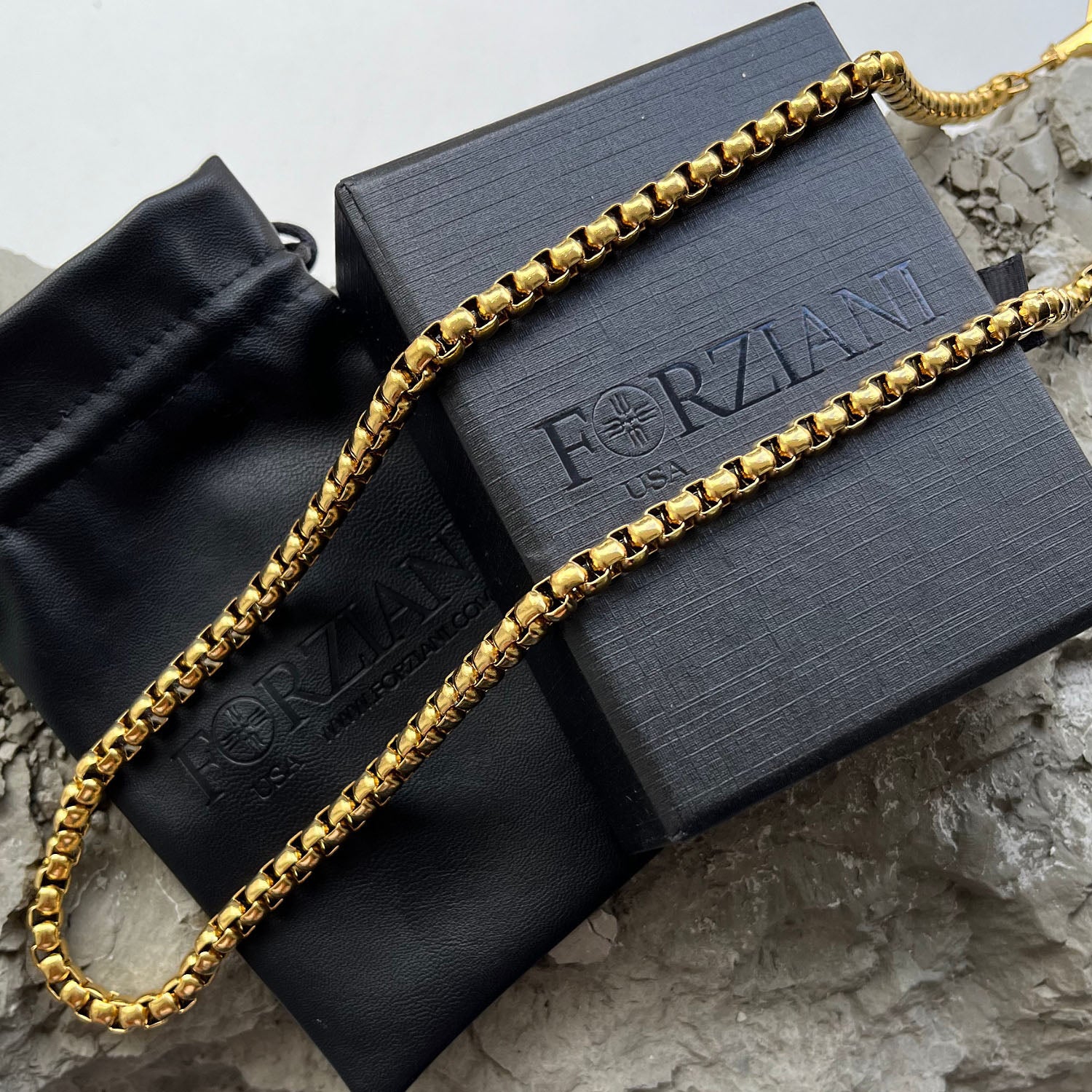 Catalyst Box Chain Necklace Gold - 8mm – Forziani