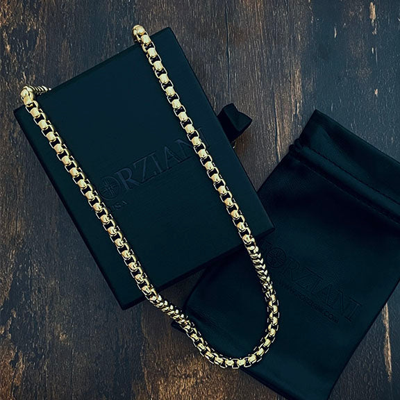 Catalyst Box Chain Necklace Gold - 8mm – Forziani