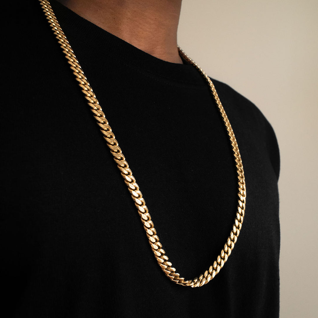 Crescent Link Chain Necklace Gold - 8mm
