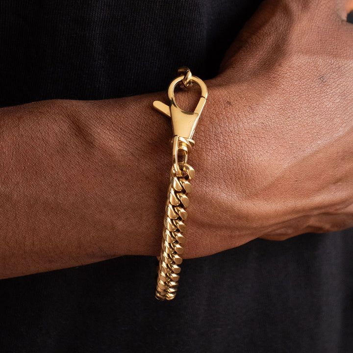 Crescent Link Chain + Bracelet Set - Gold 8mm