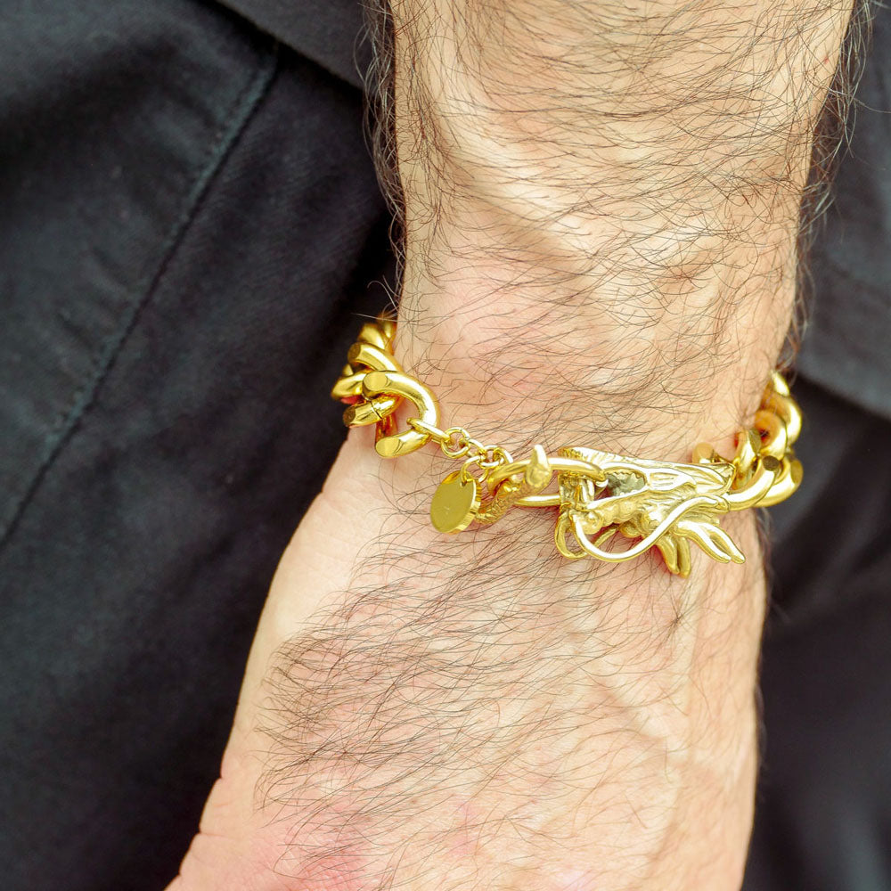 22k / 916 Gold Double Dragon bracelet – Best Gold Shop