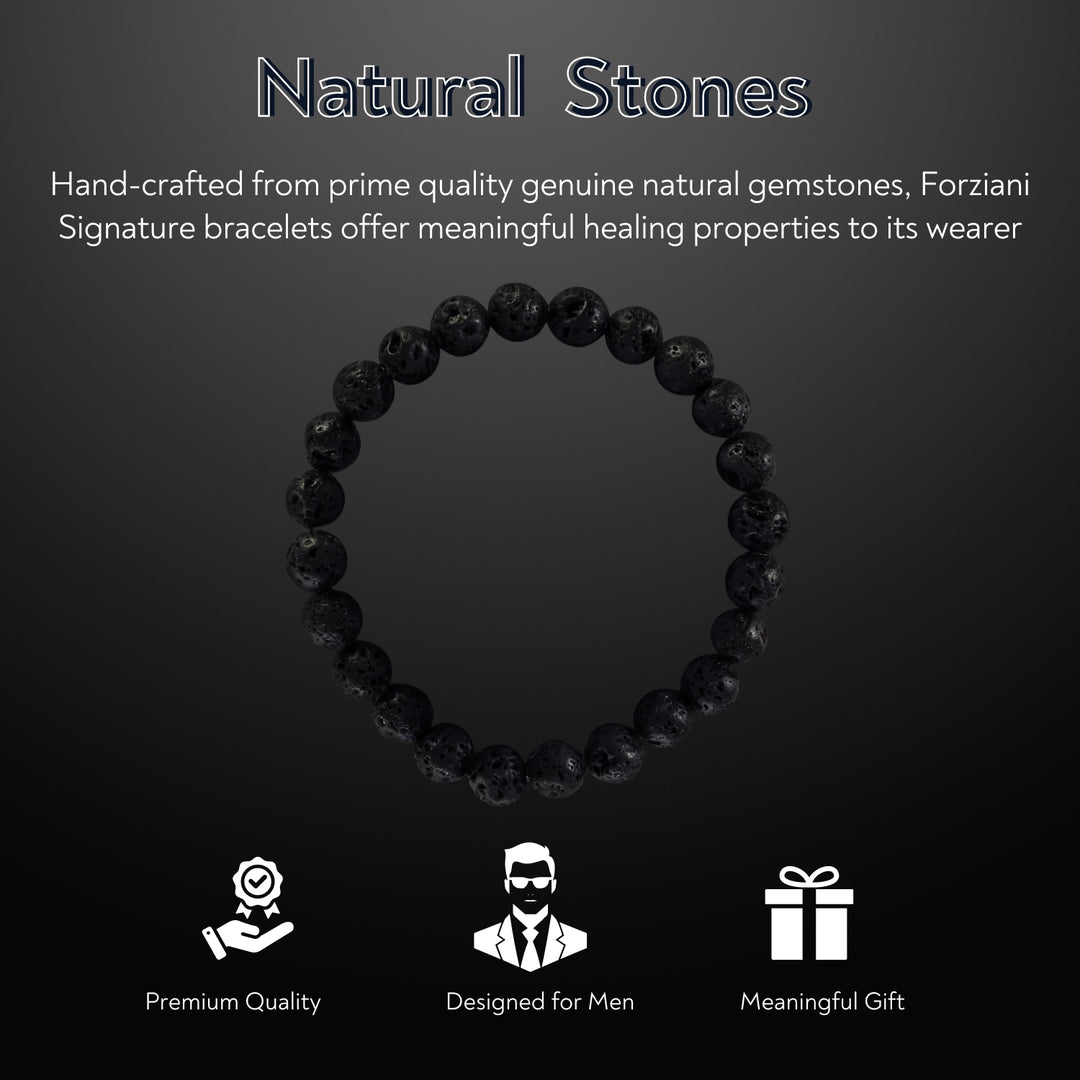 Earth Spirit Beaded Bracelet Lava Stone, 8mm