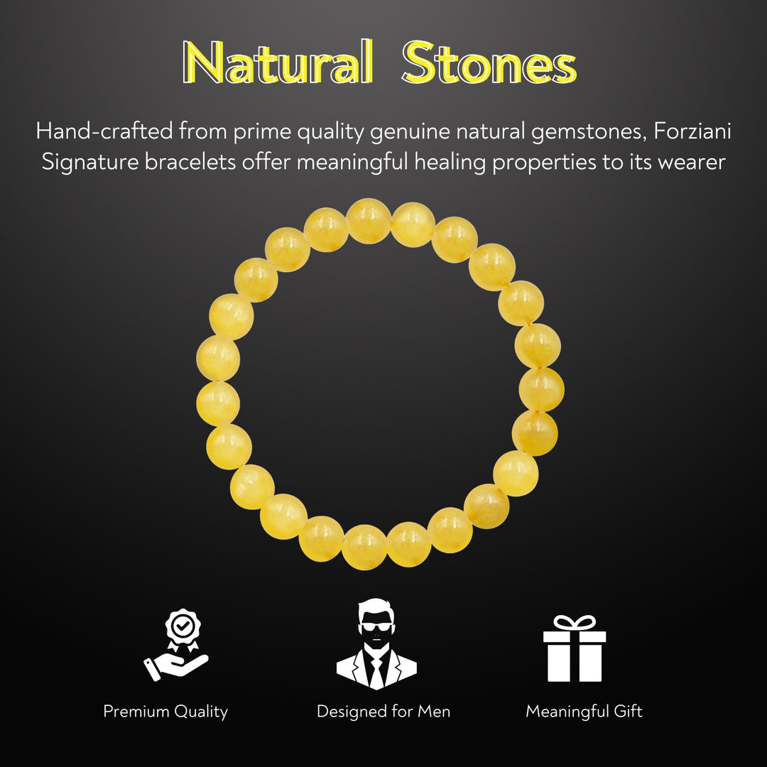 Earth Spirit Beaded Bracelet Yellow Jade, 8mm