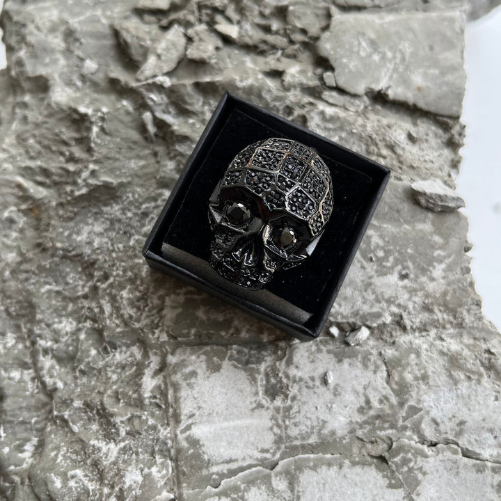 Empire Skull Ring With Black Pavé CZ Diamonds