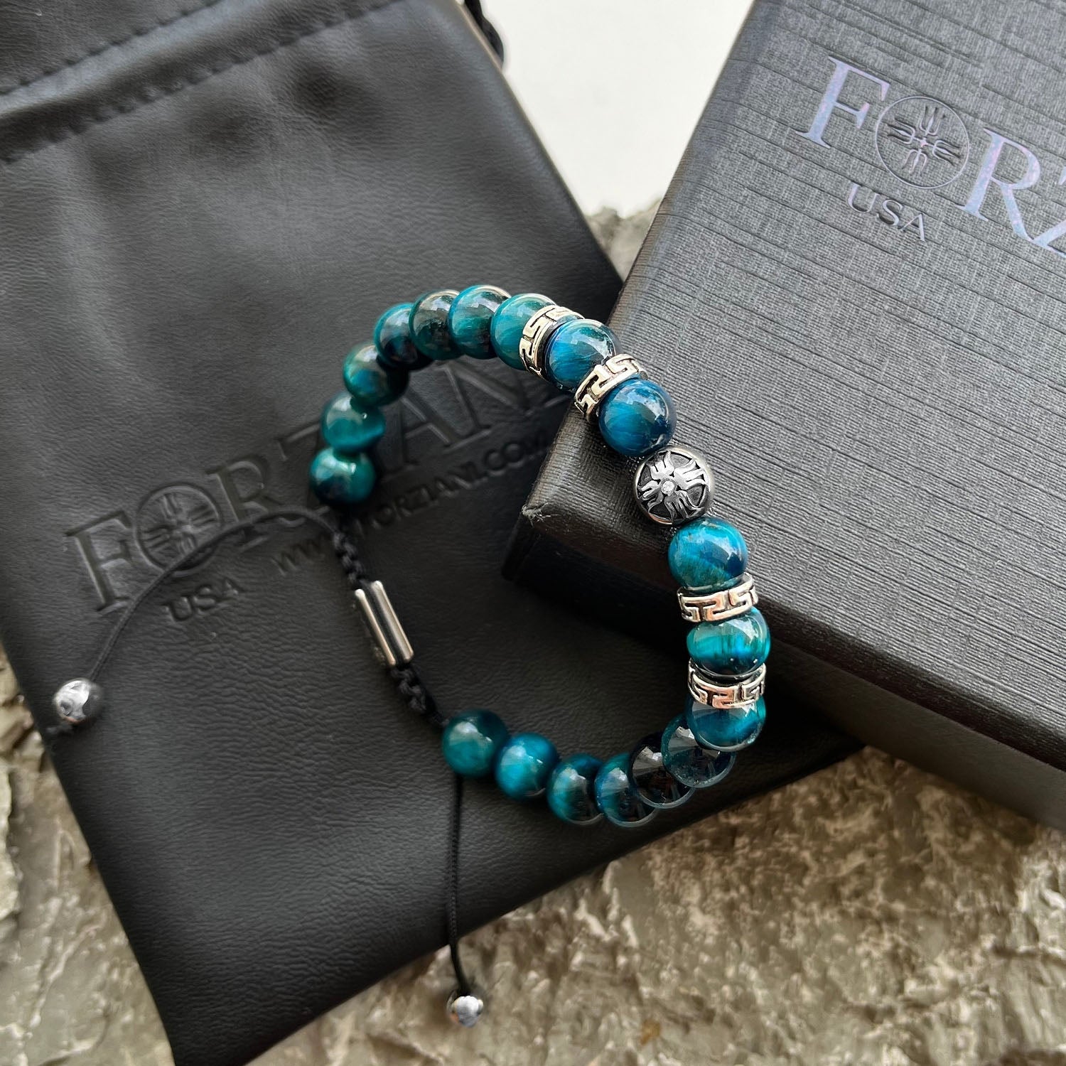Equinox Men's Beaded Bracelet Cat's Eye, 8mm – Forziani