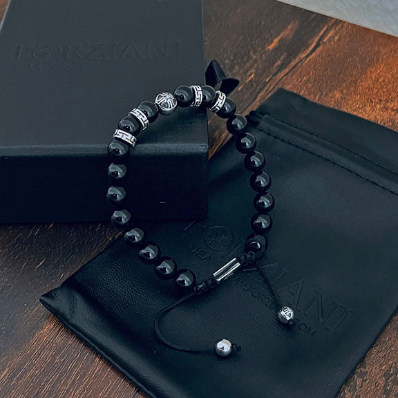 Equinox Men’s Beaded Bracelet Black Onyx, 8mm