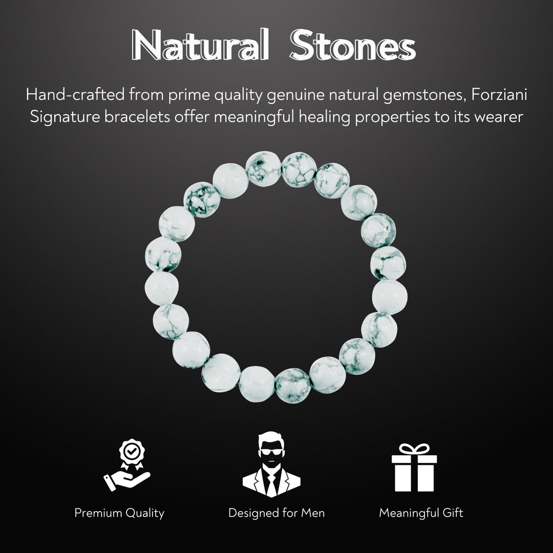 Howlite Beaded Bracelet for Men, 10mm