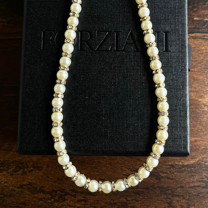 Men’s Ivory Pearls Necklace, Gold