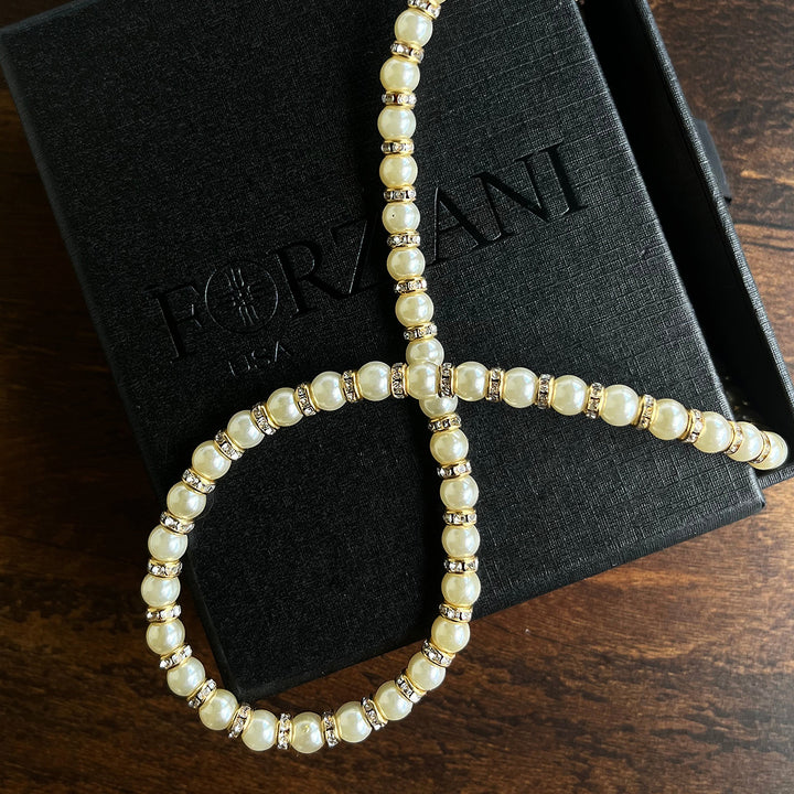 Men’s Ivory Pearls Necklace, Gold