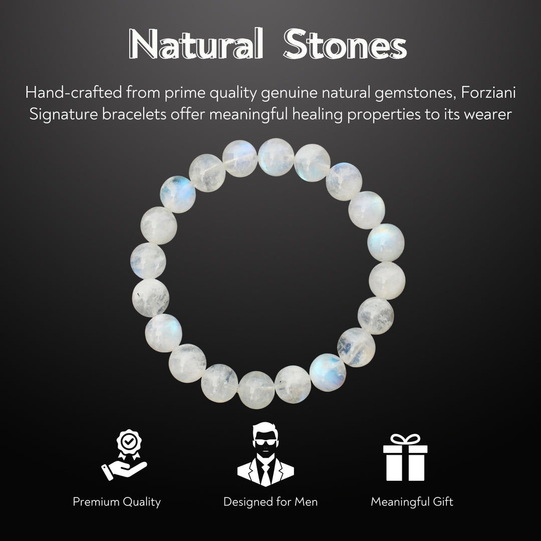 Moonstone Beaded Bracelet for Men, 10mm