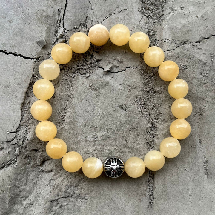 Power Beads Bracelet Yellow Jade, 10mm