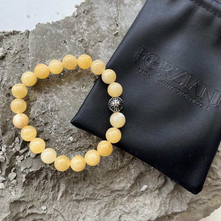 Power Beads Bracelet Yellow Jade, 10mm