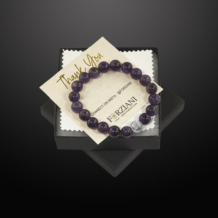 Power Beads Bracelet Amethyst, 10mm