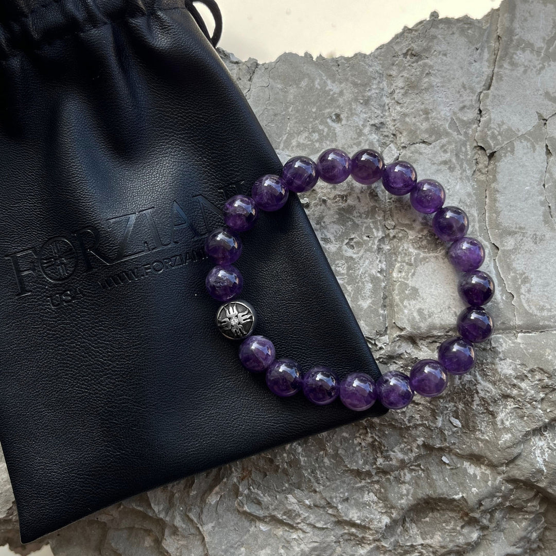 Power Beads Bracelet Amethyst, 10mm