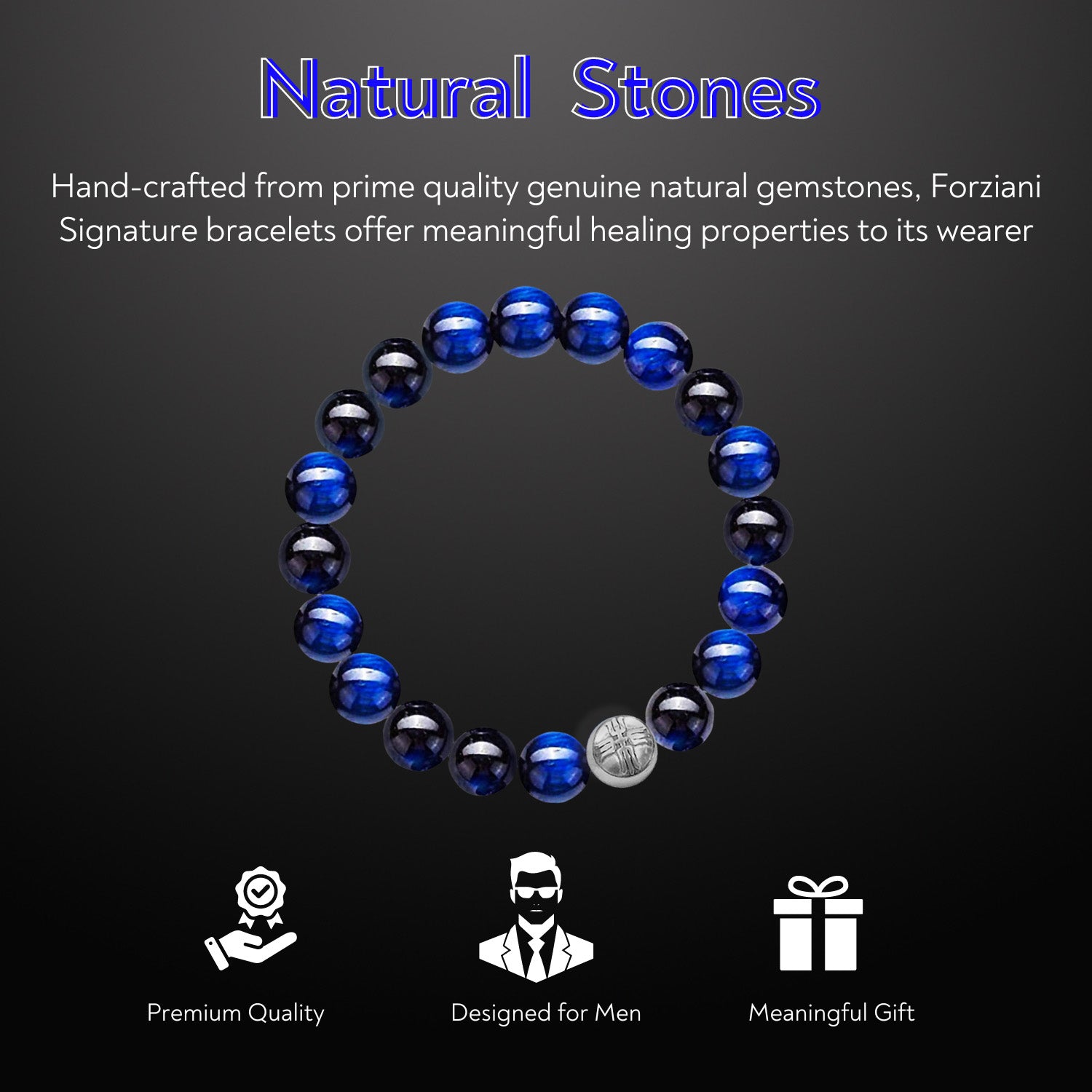 Men's 10mm Beaded Stretch Bracelets w/ Sterling Silver Buddha in Blue Sandstone, Sodalite, Blue Tiger Eye discount / Men's Jewelry