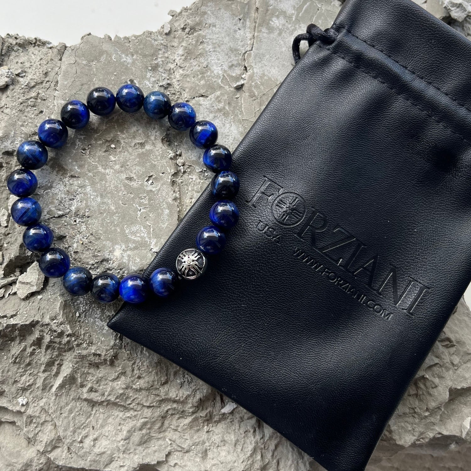 Power Beads Bracelet Blue Tiger's Eye, 10mm – Forziani