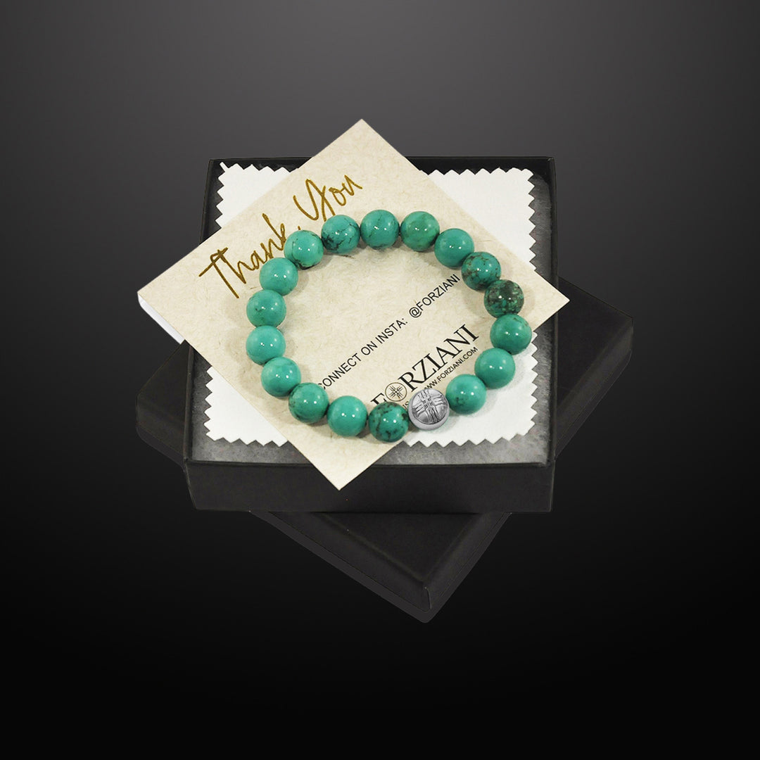 Power Beads Bracelet Turquoise, 10mm