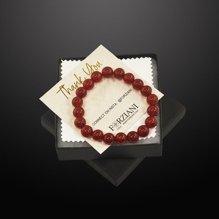 Red Jade Beaded Bracelet for Men, 10mm