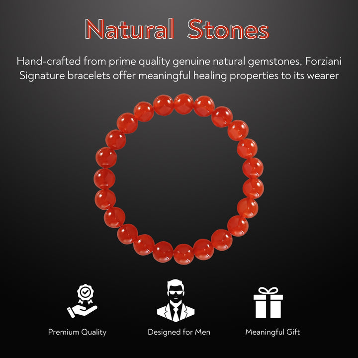 Red Jade Beaded Bracelet for Men, 10mm