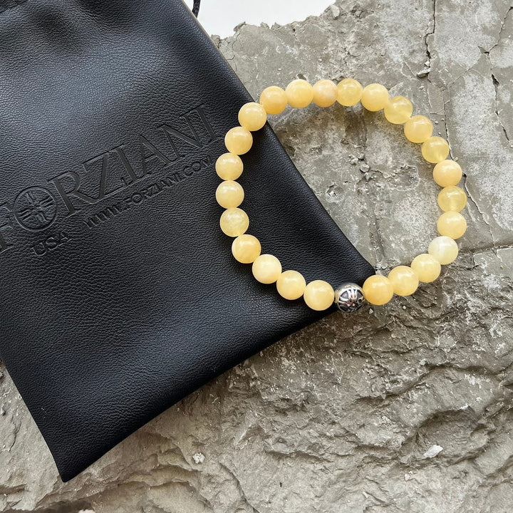 Spiritual Beads Bracelet Yellow Jade, 8mm