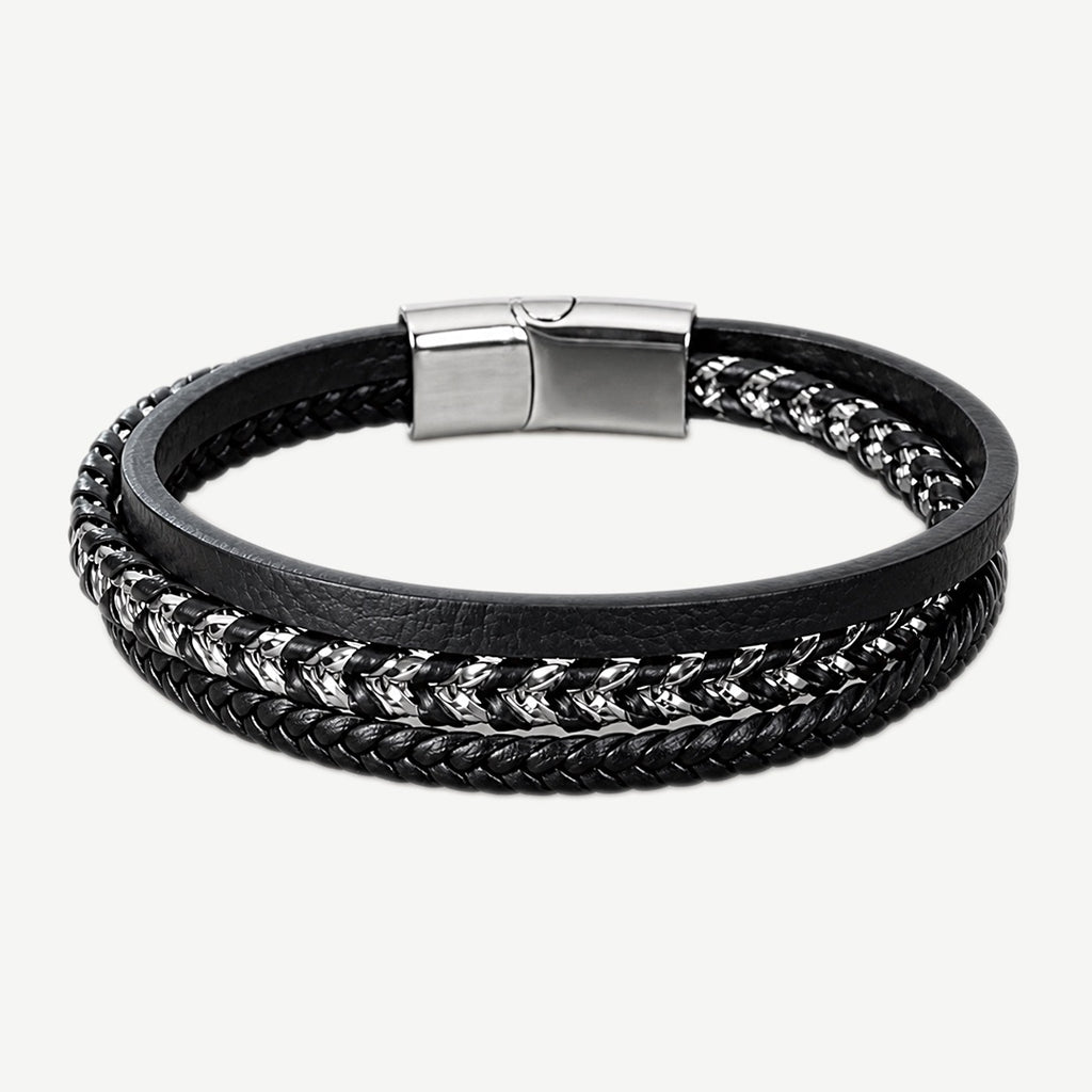 Strata Leather & Chain Bracelet | Forziani