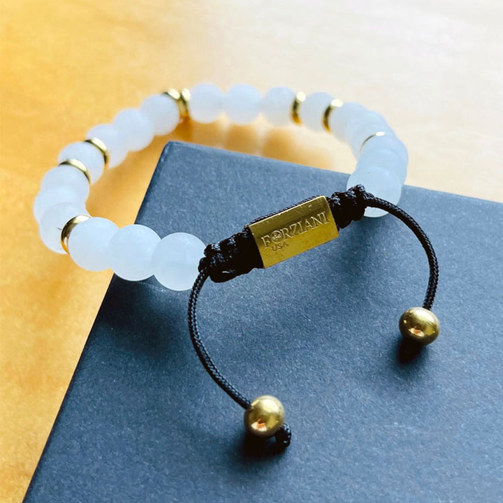 Summit Men’s Beaded Bracelet Moonstone Gold, 6mm