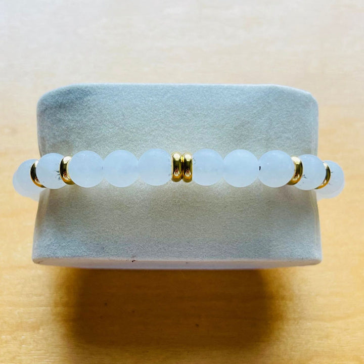 Summit Men’s Beaded Bracelet Moonstone Gold, 6mm