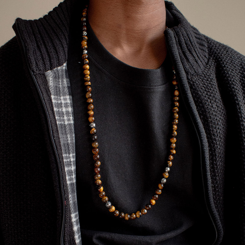 COAI-Mens-Synthetic-Turquoise-Stone-Heishi-Beaded-Necklace