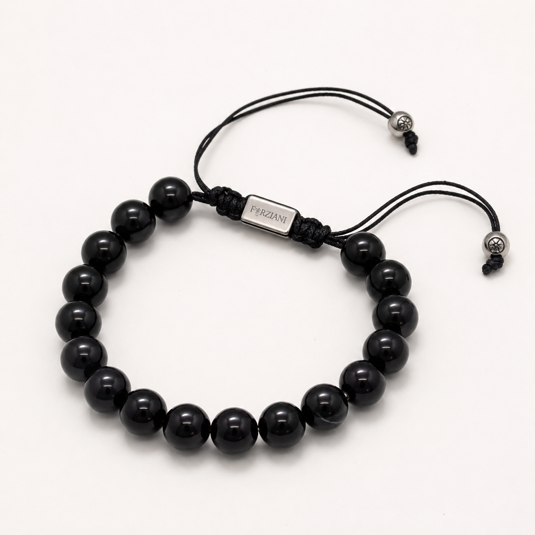 Ace Black Onyx Beads Bracelet, 10mm