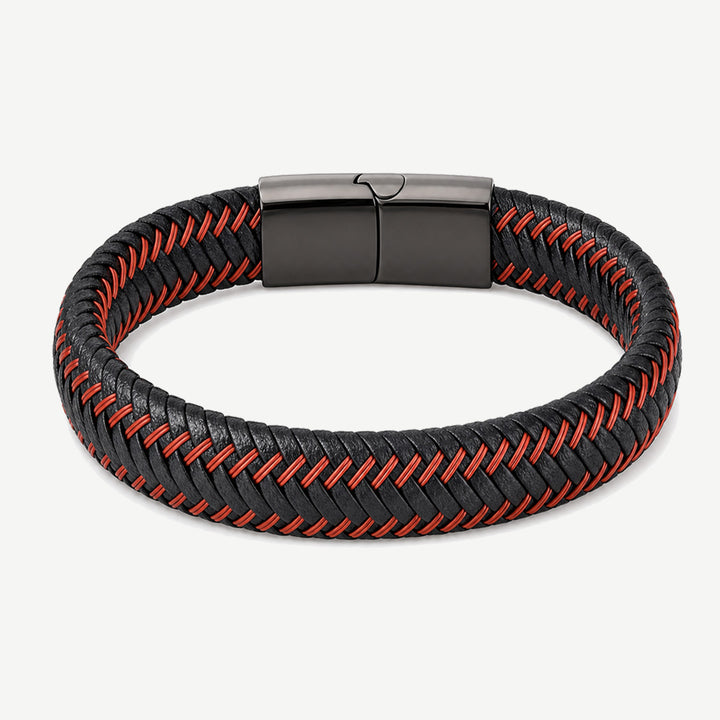 Astro Red Woven Leather Bracelet