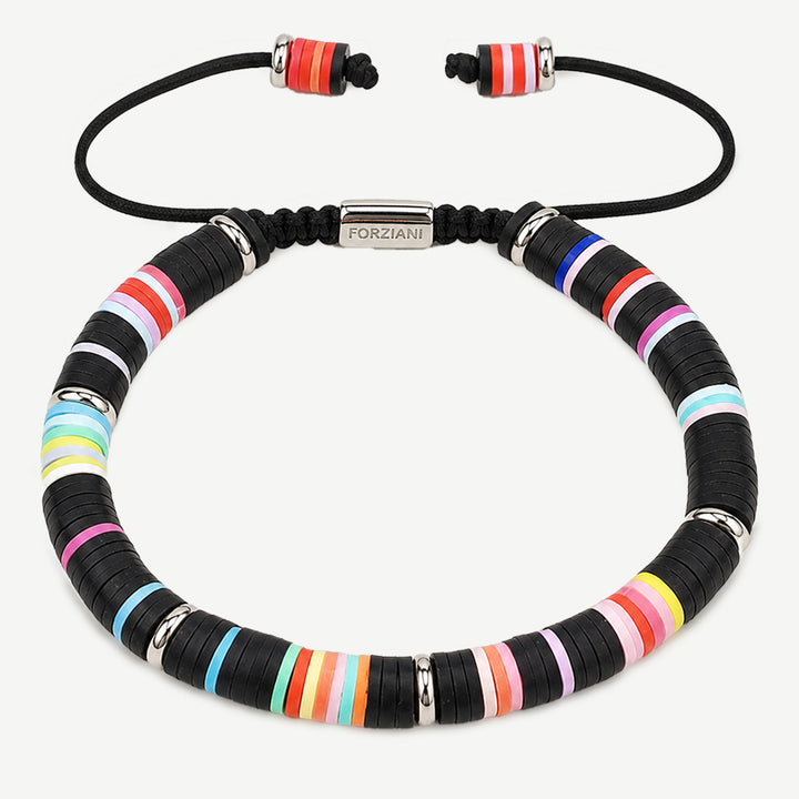 Black Multicolor Men’s Disk Beads Bracelet