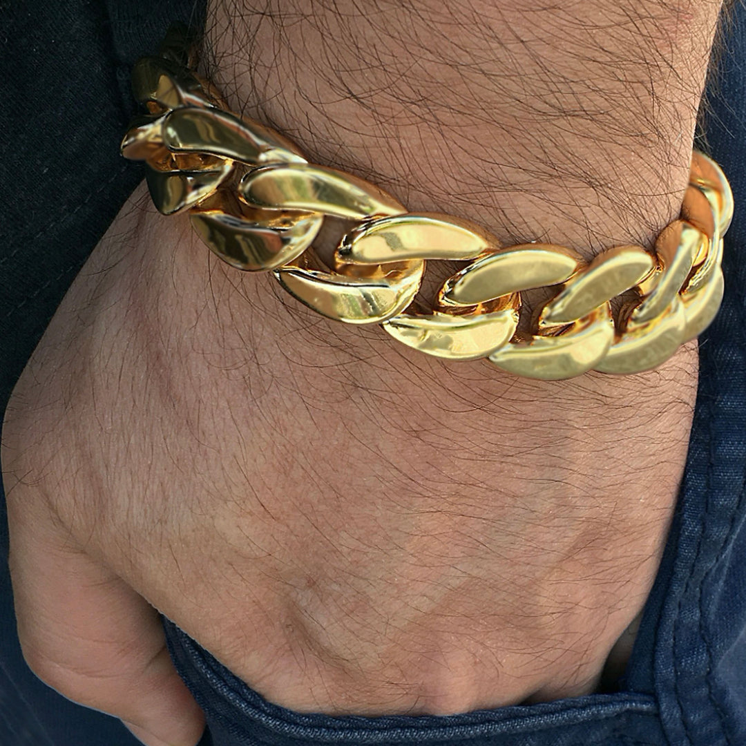 Curb Link Chain Bracelet Gold - 12mm