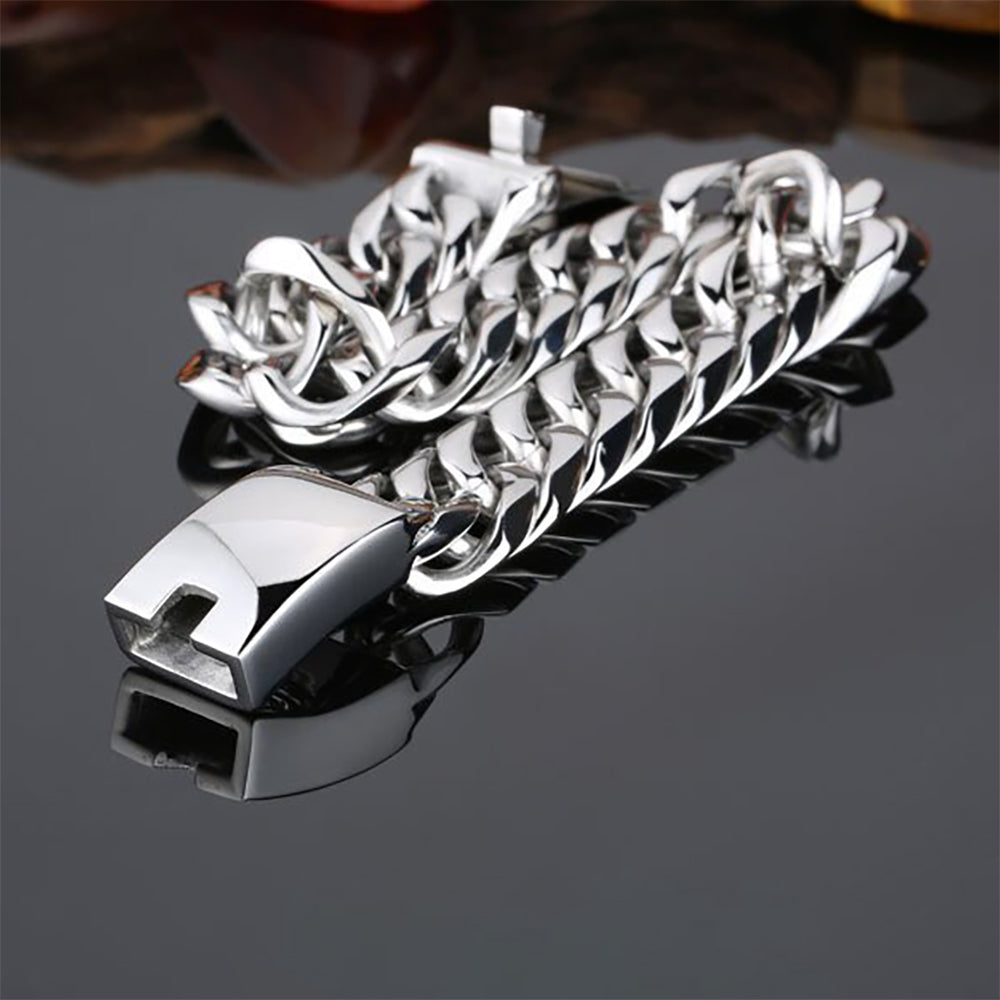 Curb Link Chain Bracelet Silver - 12mm