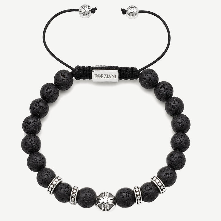 Equinox Men’s Beaded Bracelet Lava Stone, 8mm