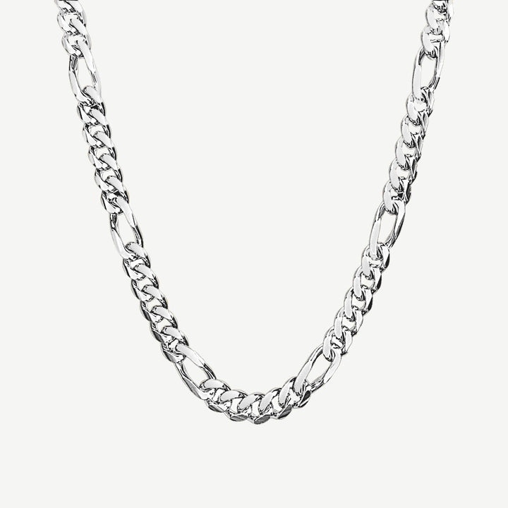 Figaro Modern Link Chain Necklace Silver - 8mm