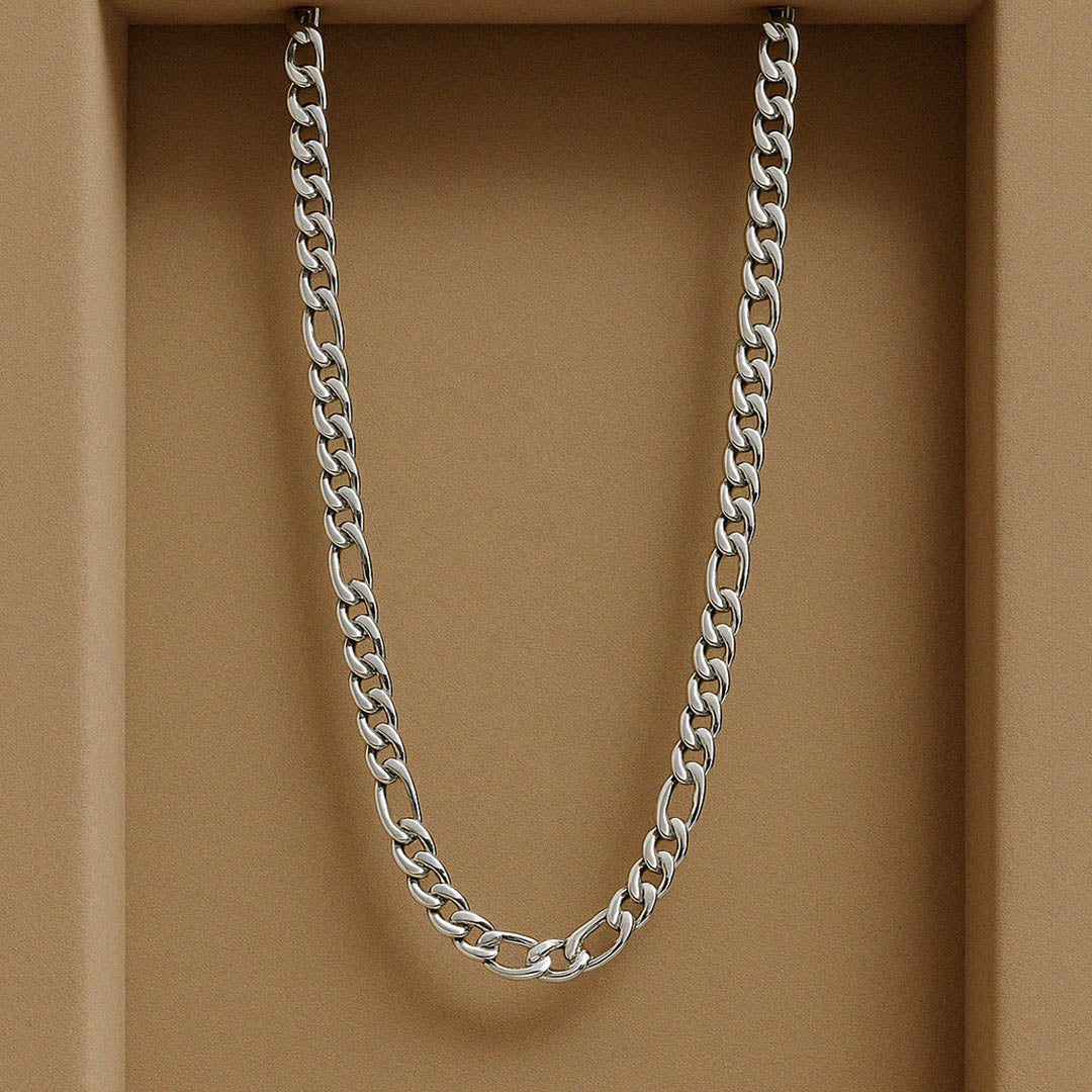 Figaro Modern Link Chain Necklace Silver - 8mm