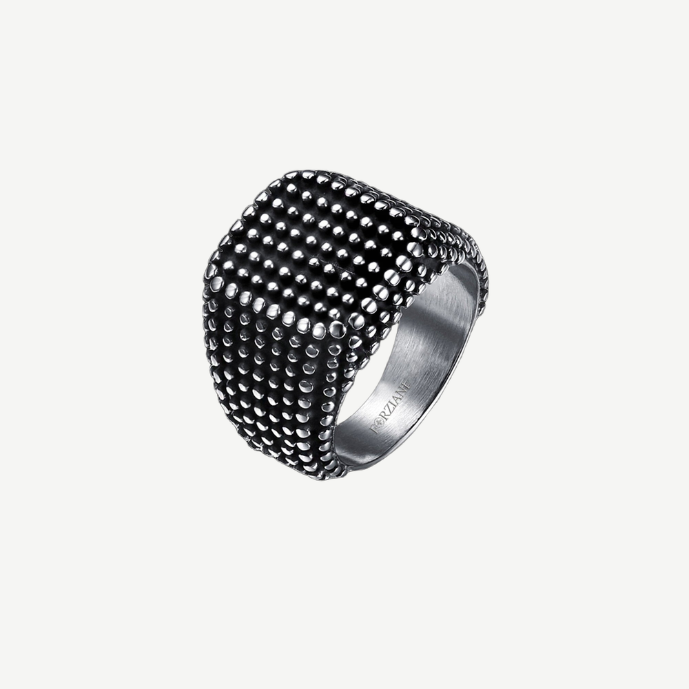 Armor Signet Ring for Men — light background #F5F5F3 — source image 1