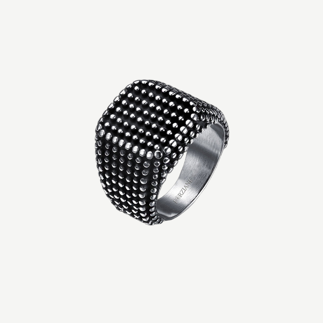 Armor Signet Ring for Men — light background #F5F5F3 — source image 1