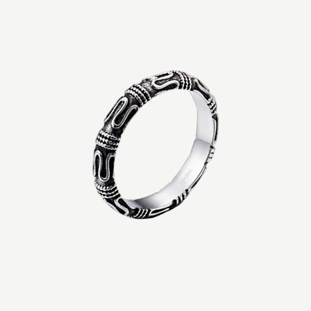 Bali Band Ring for Men — light background #F5F5F3 — source image 1