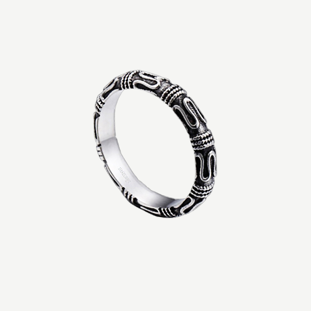 Bali Band Ring for Men — light background #F5F5F3 — source image 4