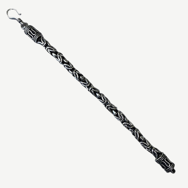 Byzantine Weave Link Bracelet for Men — finished light background #F5F5F3 — source image 1