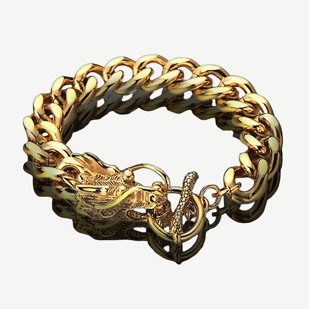 Dizen Dragon Bracelet - Gold — finished light background #F5F5F3 — source image 1